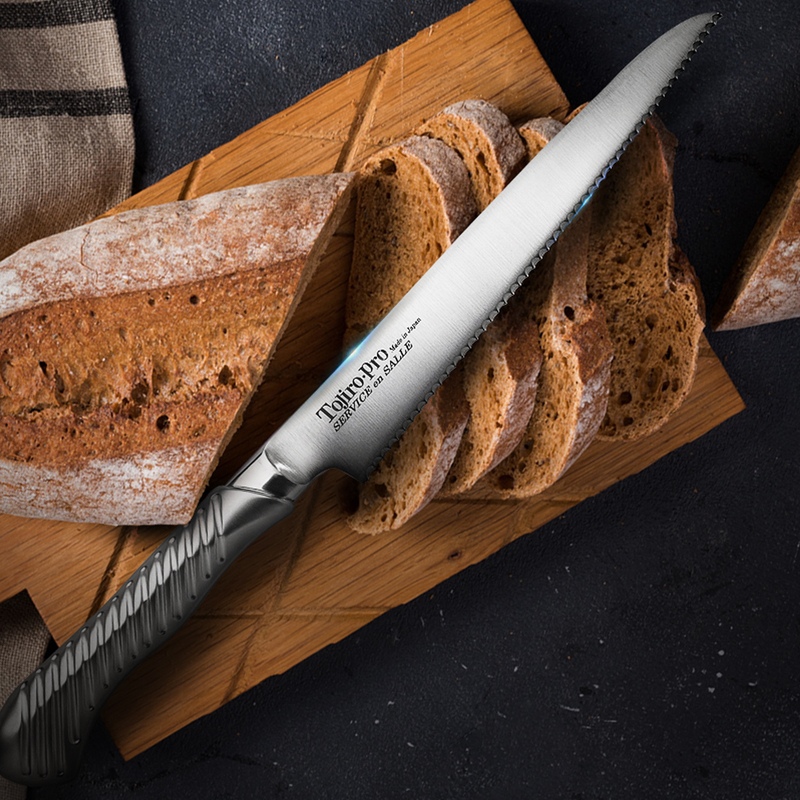 日本原产Tojiro藤次郎全钢SD面包刀 锯齿刀215mmFD-711银色